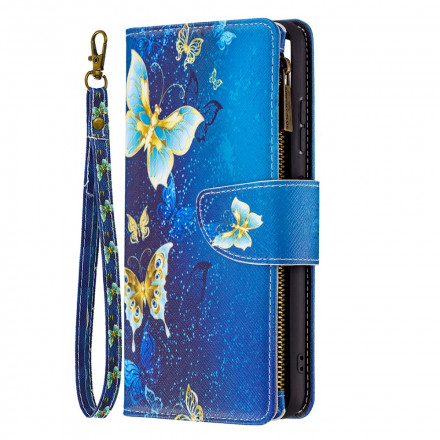 Samsung Galaxy A22 5G Capa de Bolso com Fecho de Carcaça Butterflies