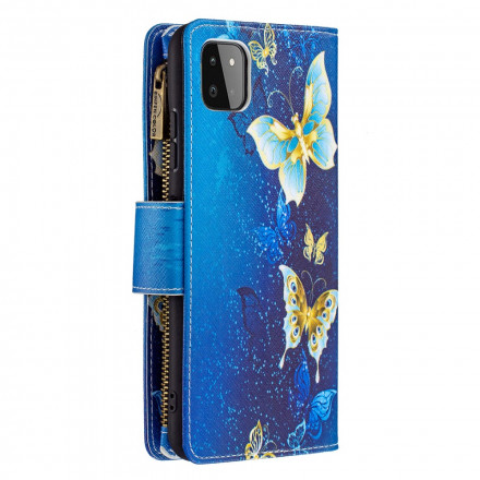 Samsung Galaxy A22 5G Capa de Bolso com Fecho de Carcaça Butterflies