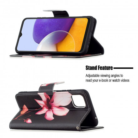 Samsung Galaxy A22 5G Case Pink Flower