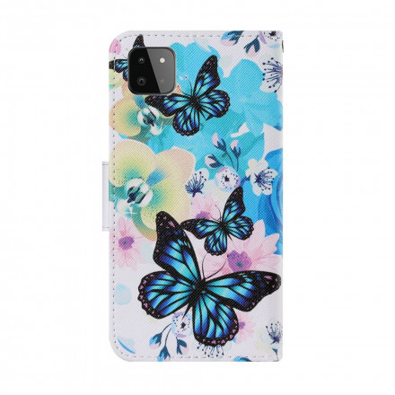 Samsung Galaxy A22 5G Case Butterflies e Flores de Verão