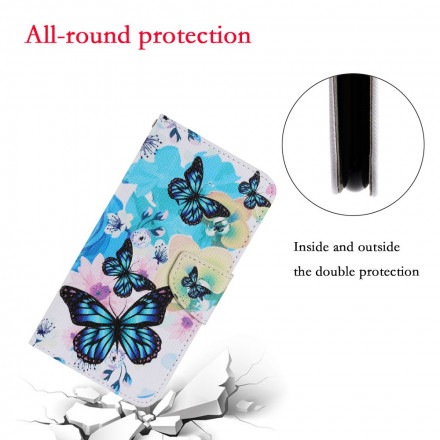 Samsung Galaxy A22 5G Case Butterflies e Flores de Verão