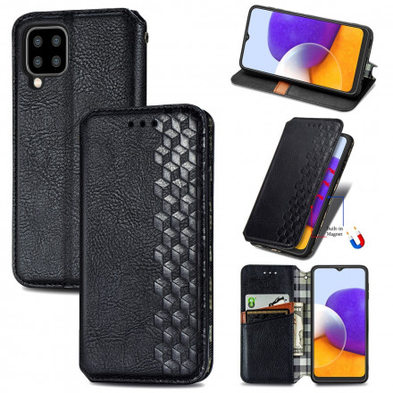 Capa Flip Cover Samsung Galaxy A22 4G Efeito Couro Textura Diamantada