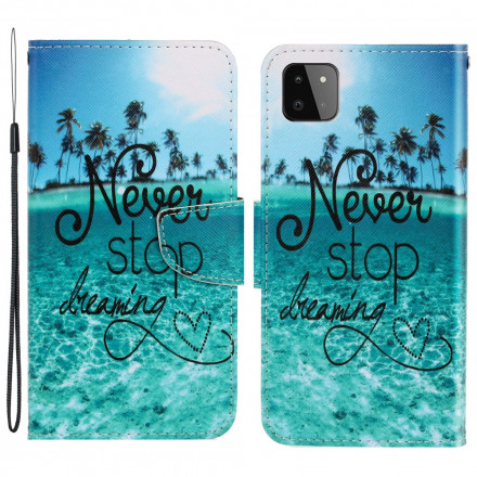 Samsung Galaxy A22 5G Never Stop Dreaming Case Navy with Strap
