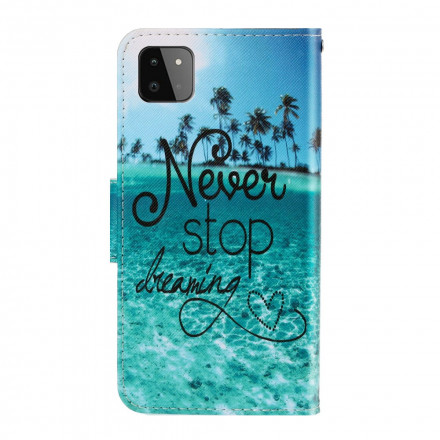 Samsung Galaxy A22 5G Never Stop Dreaming Case Navy with Strap