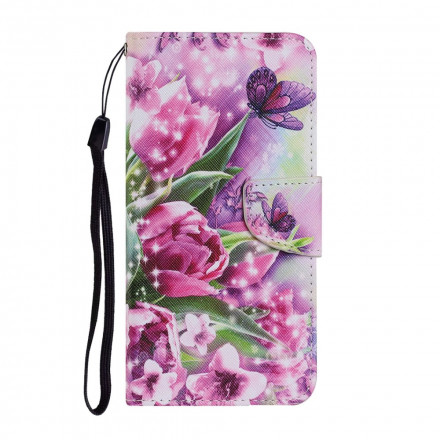 Samsung Galaxy A22 4G Case Butterflies e Tulipas