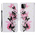 Samsung Galaxy A22 5G Case Butterflies and Strap