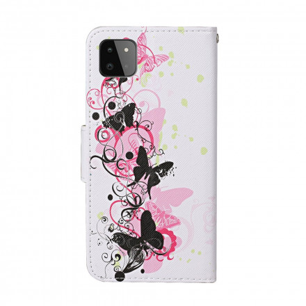 Samsung Galaxy A22 5G Case Butterflies and Strap