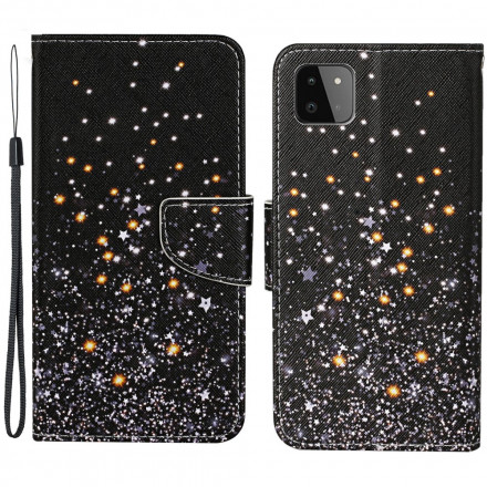 Samsung Galaxy A22 5G Capa estrela e brilhante com cinta