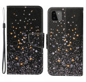 Samsung Galaxy A22 5G Capa estrela e brilhante com cinta