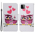 Samsung Galaxy A22 5G Capa da família Owl com cinta