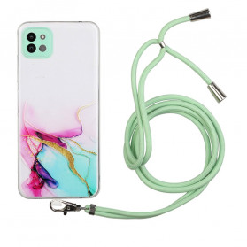 Samsung Galaxy A22 5G Capa de Cordão de Mármore