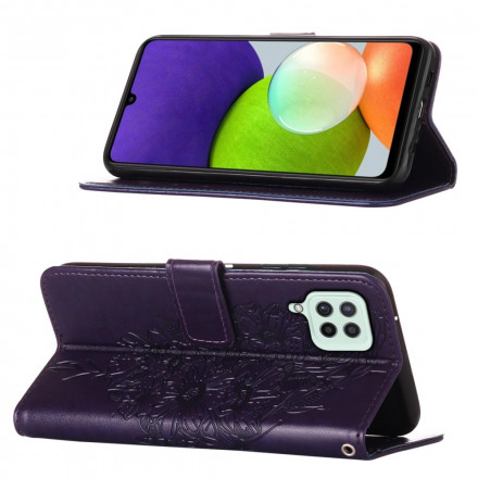 Samsung Galaxy A22 4G Capa de design Butterfly A22 com correia