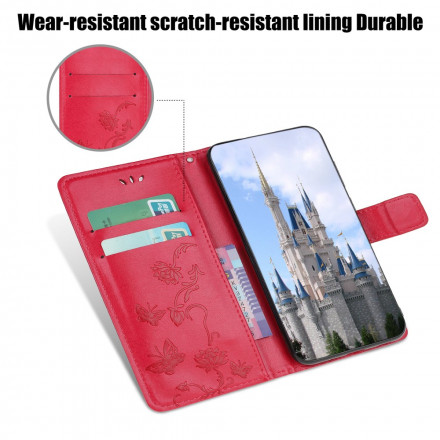 Samsung Galaxy A22 5G Case Butterflies e Flores com CordÃ£o