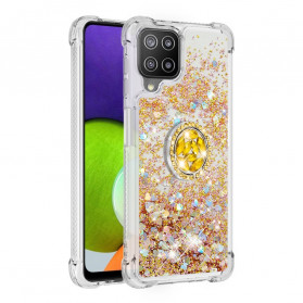Samsung Galaxy A22 4G Glitter Case com anel de suporte