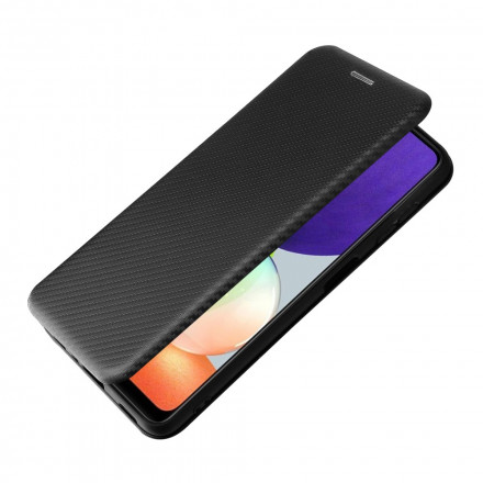 Tampa Flip Cover Samsung Galaxy A22 4G Fibra de Carbono