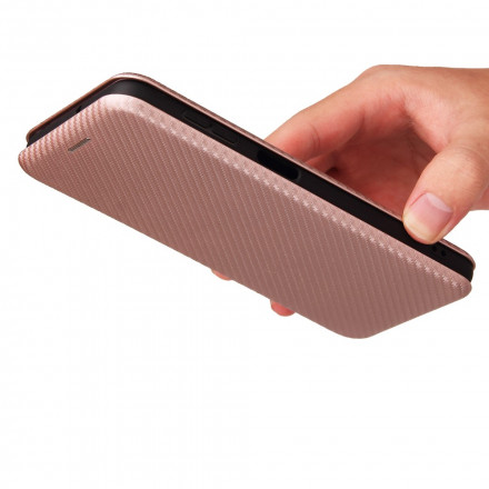 Tampa Flip Cover Samsung Galaxy A22 4G Fibra de Carbono
