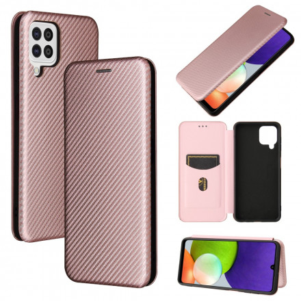 Tampa Flip Cover Samsung Galaxy A22 4G Fibra de Carbono