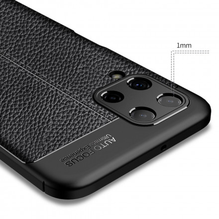 Samsung Galaxy A22 4G Capa de couro Lychee Efeito Lychee Linha Dupla