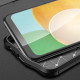 Samsung Galaxy A22 5G Capa de couro Lychee Efeito Lychee Linha Dupla
