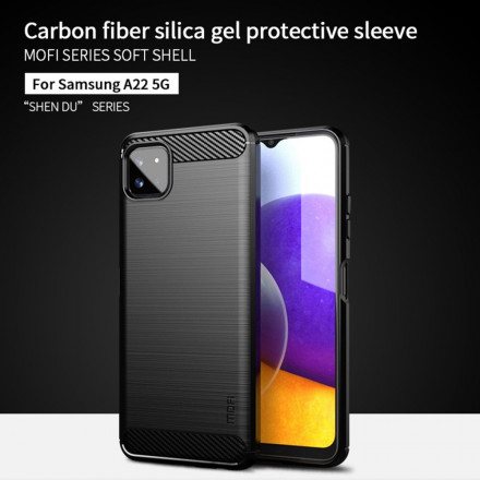 Samsung Galaxy A22 5G Capa de fibra de carbono escovada MOFI
