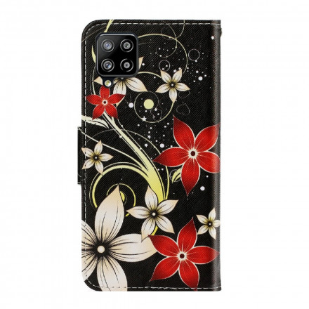 Capa Samsung Galaxy A22 4G Flores coloridas com cinta