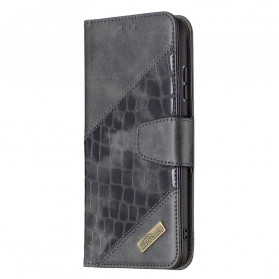 Samsung Galaxy A22 5G Capa de pele clássica de crocodilo