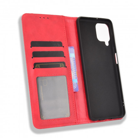 Capa Flip Capa Samsung Galaxy A22 4G Efeito Couro Vintage Vintage Elegante