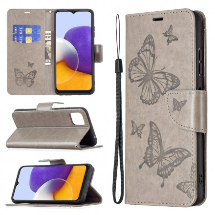 Samsung Galaxy A22 5G Case Butterflies in Flight with Strap