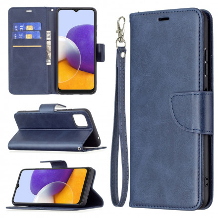 Samsung Galaxy A22 5G Aba oblíqua lisa da capa Samsung Galaxy A22 5G Aba oblíqua lisa da capa
