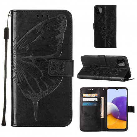 Samsung Galaxy A22 5G Capa de design Butterfly A22 com correia