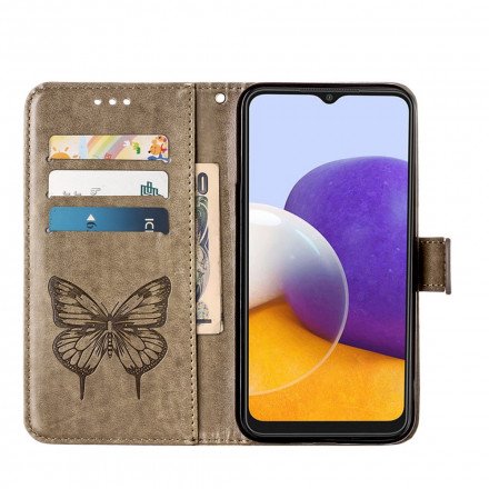 Samsung Galaxy A22 5G Capa de design Butterfly A22 com correia