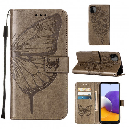 Samsung Galaxy A22 5G Capa de design Butterfly A22 com correia