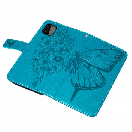 Samsung Galaxy A22 5G Capa de design Butterfly A22 com correia