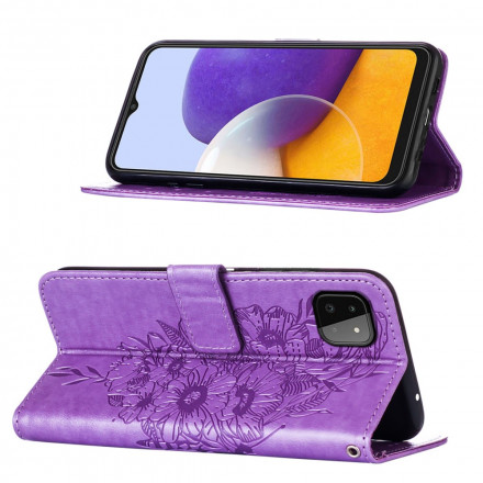 Samsung Galaxy A22 5G Capa de design Butterfly A22 com correia