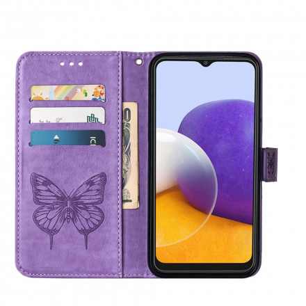 Samsung Galaxy A22 5G Capa de design Butterfly A22 com correia