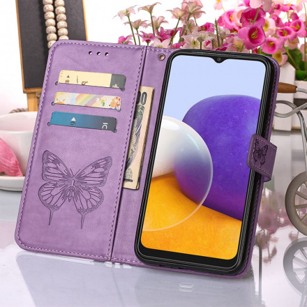Samsung Galaxy A22 5G Capa de design Butterfly A22 com correia