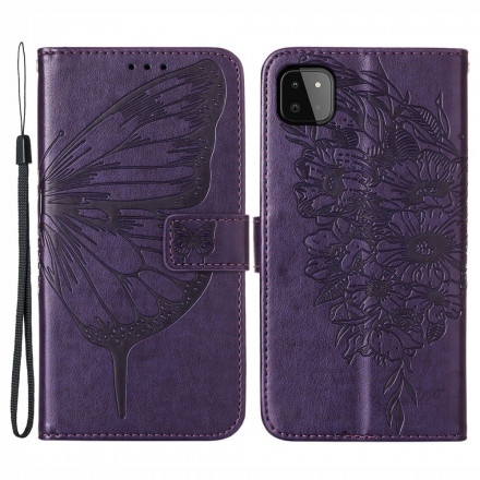 Samsung Galaxy A22 5G Capa de design Butterfly A22 com correia