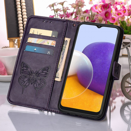 Samsung Galaxy A22 5G Capa de design Butterfly A22 com correia