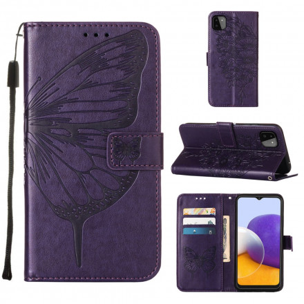 Samsung Galaxy A22 5G Capa de design Butterfly A22 com correia