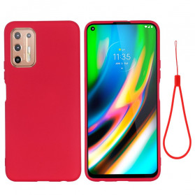 Moto G9 Plus Case Design de Silicone Líquido com CordÃ£o