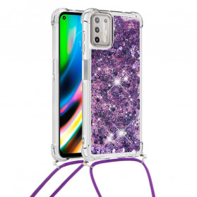 Moto G9 Plus Capa Glitter com Drawstring