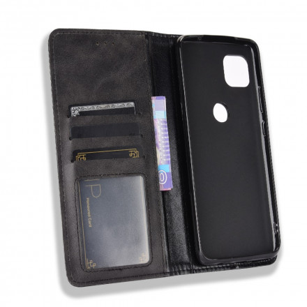 Capa Flip Moto G 5G Efeito Couro Vintage Elegante