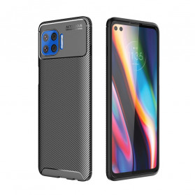 Moto G 5G Plus Capa Flexível de Fibra de Carbono Textura