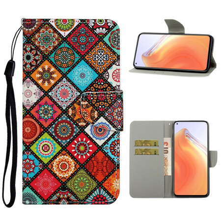 Xiaomi Mi 10T / 10T Capa de Mandalas Pro Patchwork com CordÃ£o