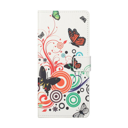 Samsung Galaxy S21 FE Capa de Borboletas e Flores