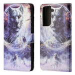 Samsung Galaxy S21 FE Capa de Lobo de Inverno com CordÃ£o