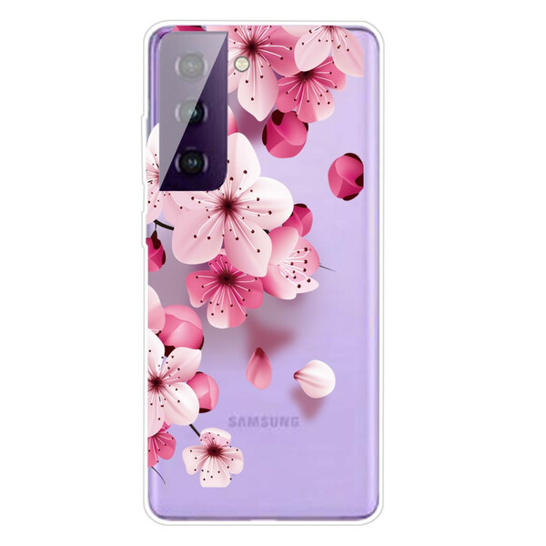 Capa Samsung Galaxy S21 FE Flores Pequenas Rosa