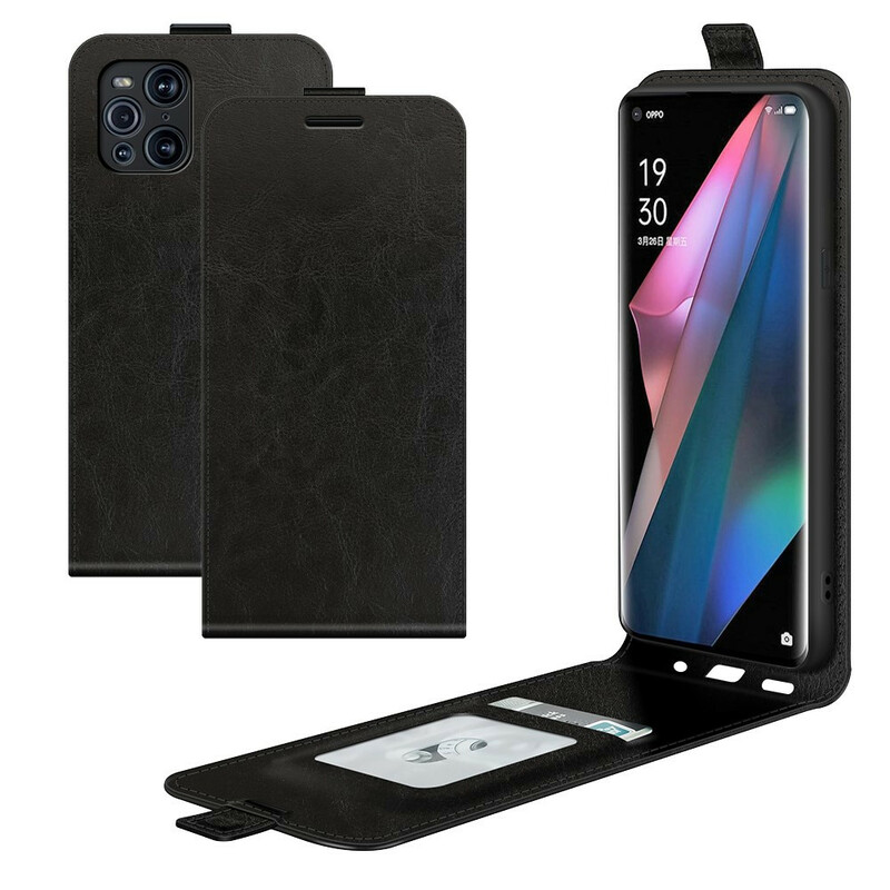 Case Oppo Find X3 / X3 Pro Efeito de Couro com Aba Vertical