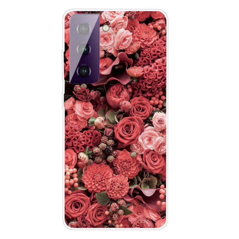 Capa Samsung Galaxy S21 FE Flores Intensas