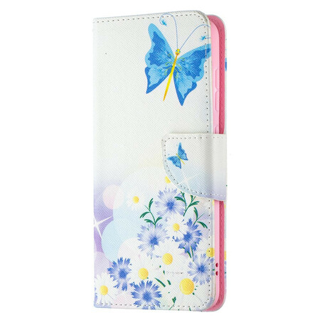 Samsung Galaxy S21 FE Capa pintada de borboletas e flores